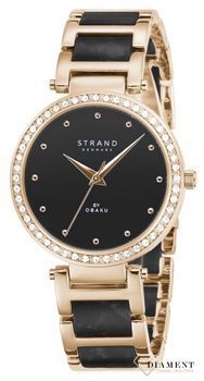 Zegarek damski STRAND Belle Mare S713LXVBSB. Strand Belle Mare to elegancki zegarek damski z oryginalną, czarną tarczą z masą perłową.  Zegarek damski posiada indeksy z różowego złota. Tarcza ozdobiona jest błyszczą8.jpg