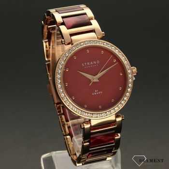Zegarek damski STRAND Belle Mare S713LXVDSD. Strand Belle Mare to elegancki zegarek damski z oryginalną, czerwoną tarczą z masą perłową.  (1).jpg