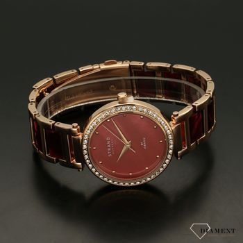Zegarek damski STRAND Belle Mare S713LXVDSD. Strand Belle Mare to elegancki zegarek damski z oryginalną, czerwoną tarczą z masą perłową.  (3).jpg