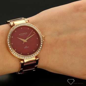 Zegarek damski STRAND Belle Mare S713LXVDSD. Strand Belle Mare to elegancki zegarek damski z oryginalną, czerwoną tarczą z masą perłową.  (5).jpg