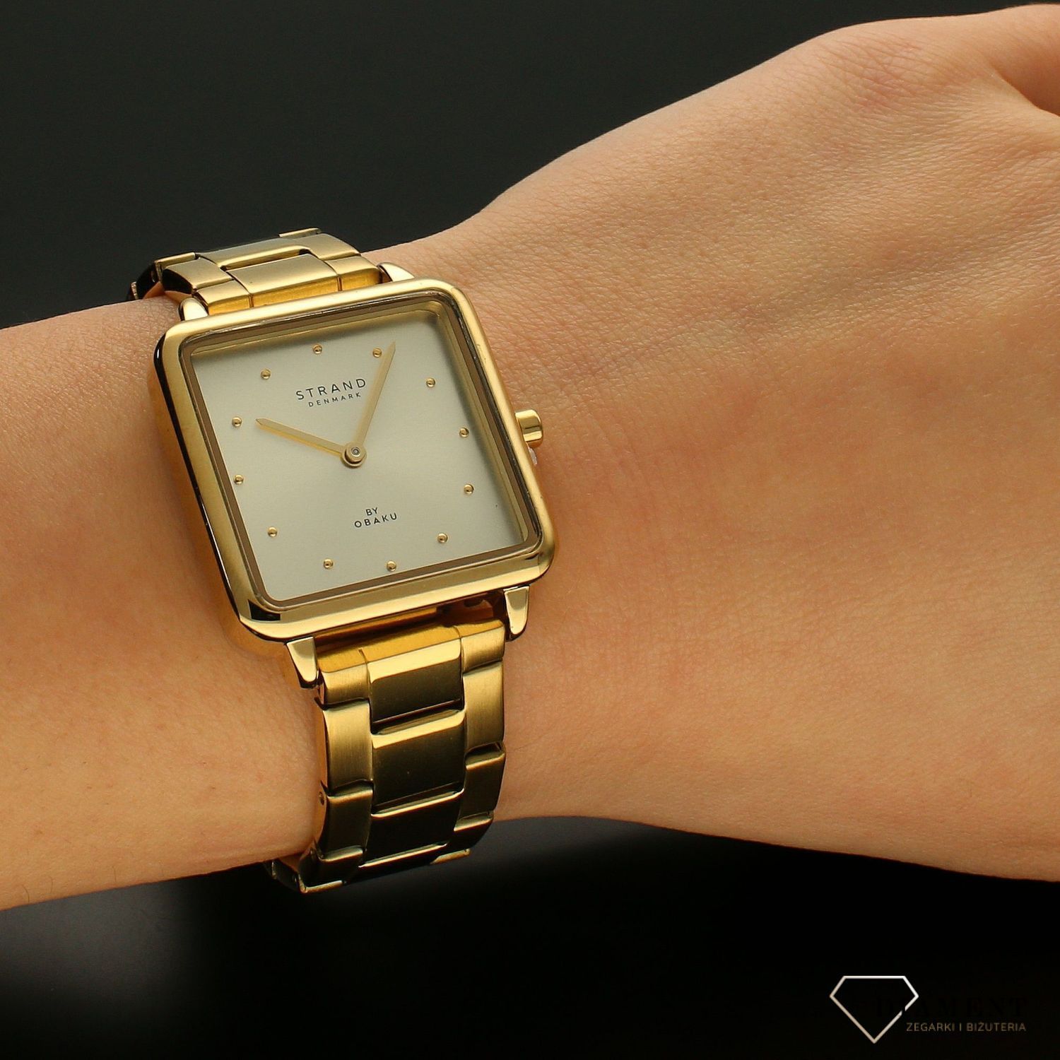 Zegarek damski Strand Złoty kwadrat S718LXGGSG.jpg