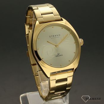 Zegarek damski złoty na bransolecie z ornamentem Strand  S719LXGGSG ⌚  (1).jpg