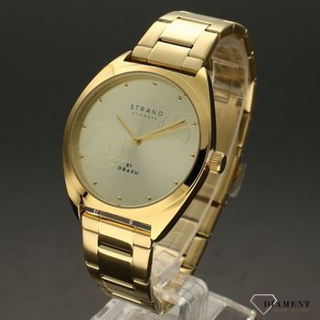 Zegarek damski złoty na bransolecie z ornamentem Strand  S719LXGGSG ⌚  (2).jpg