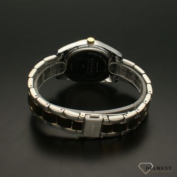 Zegarek damski na bransolecie w kolorze różowego złota z niebieską tarczą i błyszczącymi indeksami Strand S721LDFGSF.  (4).jpg