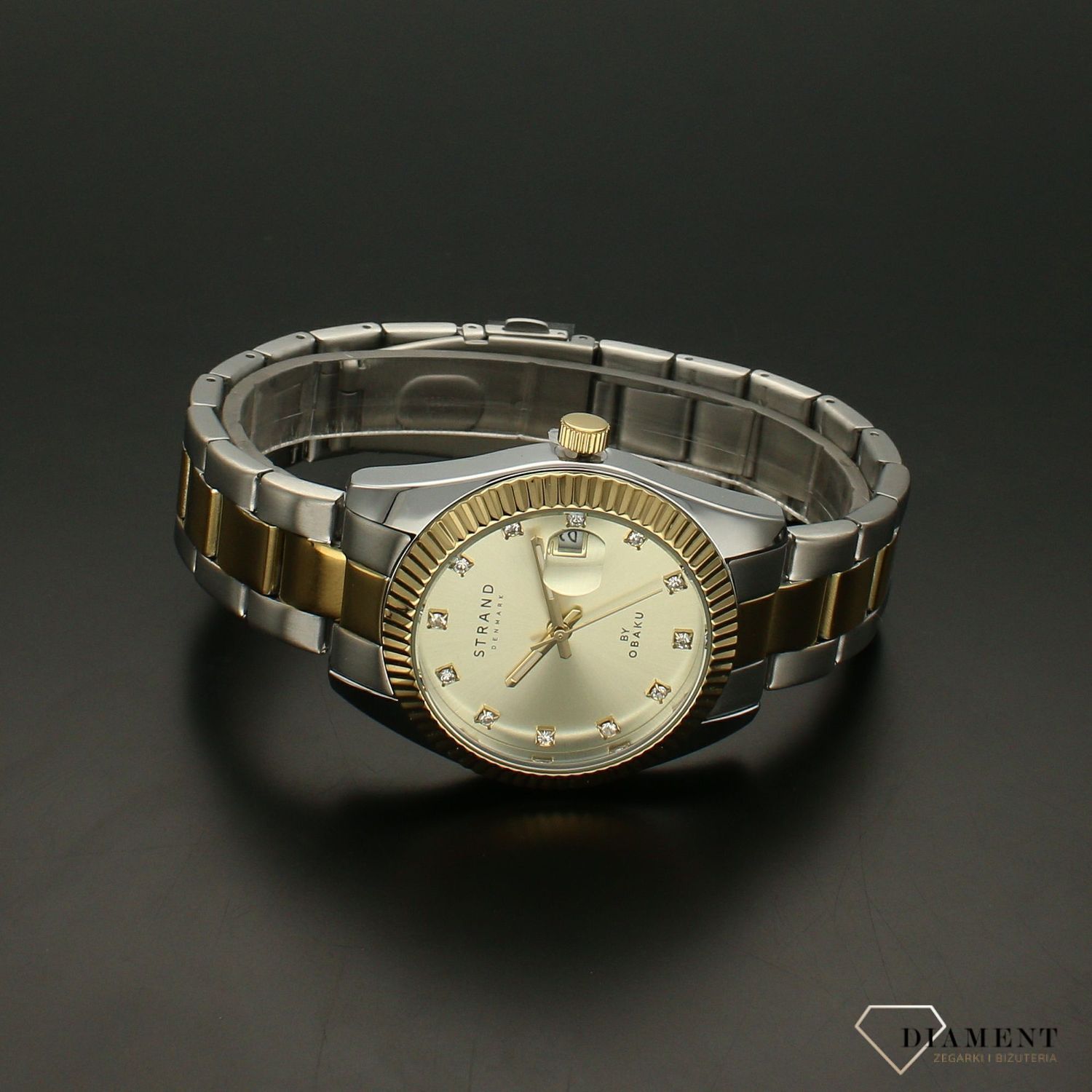 Zegarek damski na bransolecie złoto-srebrny Strand S721LDFGSF.jpg