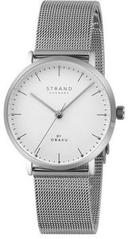 Strand by Obaku S725LXCIMC-DG – minimalistyczny damski zegarek z białą tarczą, srebrną bransoletą mesh i mechanizmem kwarcowym. Wodoszczelność 30 m, idealny do codziennych stylizacji.1.jpg