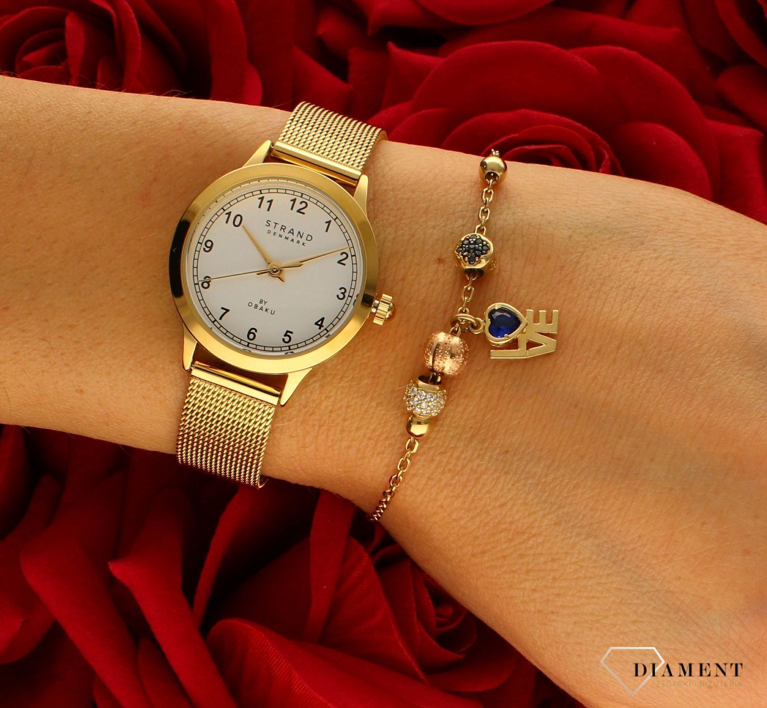 Zegarek damski Strand na bransolecie S742LXGIMG. Damski zegarek na bransolecie. Damski zegarek Strand w złotym kolorze. Zegarek damski klasyczny. Damski zegarek na bransolecie typu mesh idealny na prezent..jpg