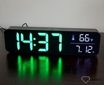 Budzik elektroniczny cyfrowy LCD JVD SB203.2 Zielone cyfry. Alarm.Data (kalendarz) (2).JPG