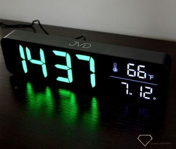 Budzik elektroniczny cyfrowy LCD JVD SB203.2 Zielone cyfry. Alarm.Data (kalendarz) (3).JPG
