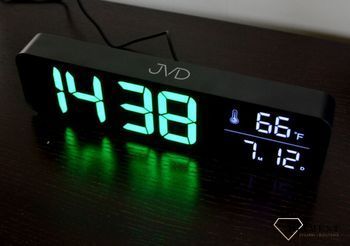 Budzik elektroniczny cyfrowy LCD JVD SB203.2 Zielone cyfry. Alarm.Data (kalendarz) (4).JPG