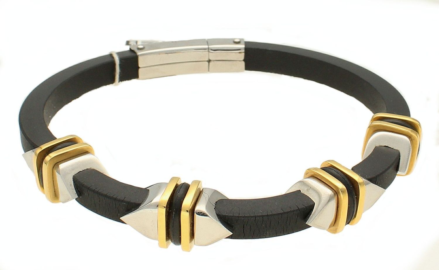 Bransoletka męska silikonowa ze stalowymi wstawkami SBR5120.jpg