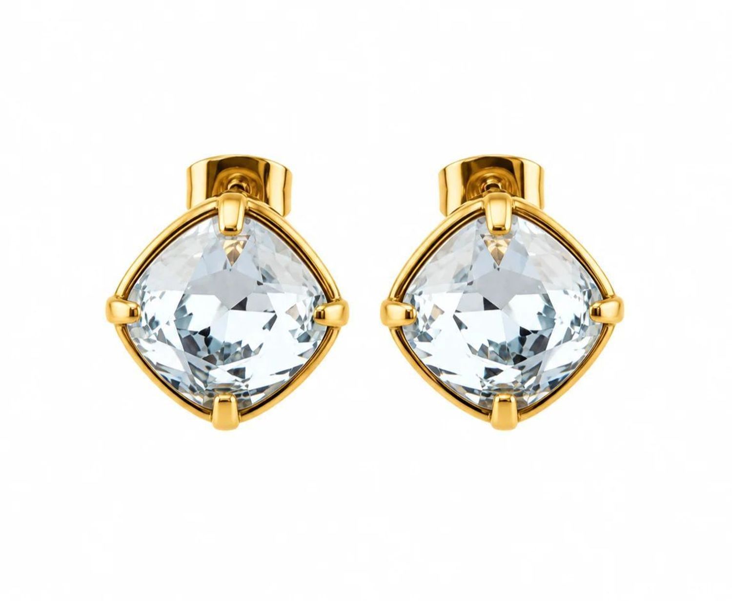 Kolczyki pozłacane ze stali z kryształami Swarovski® w kolorze Luminous Green  Azure (1).jpg