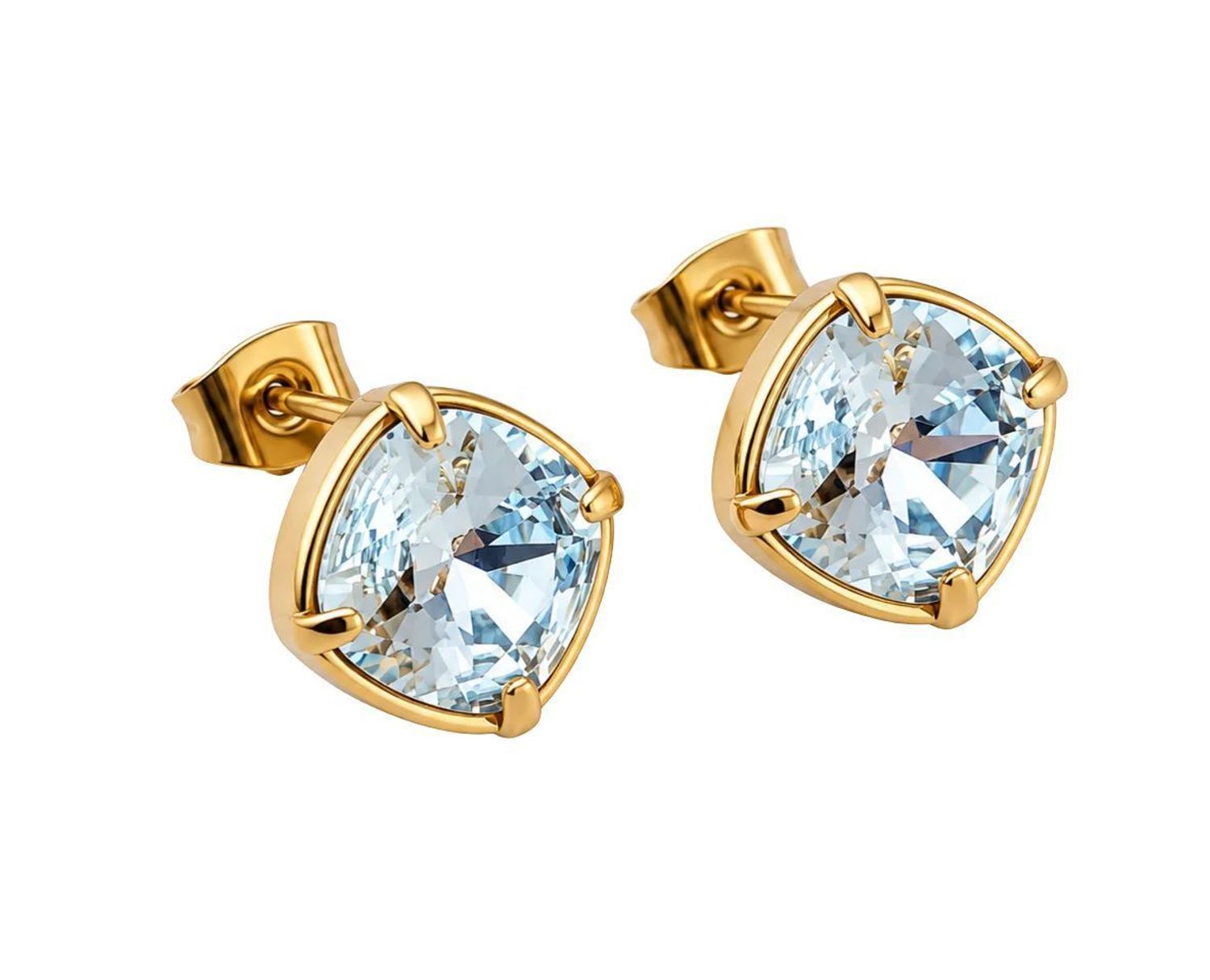 Kolczyki pozłacane ze stali z kryształami Swarovski® w kolorze Luminous Green  Azure (1).jpg