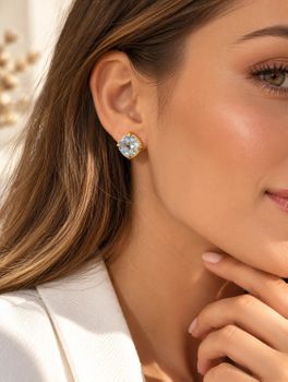 Kolczyki pozłacane ze stali z kryształami Swarovski® w kolorze Luminous Green  Azure (2).jpg