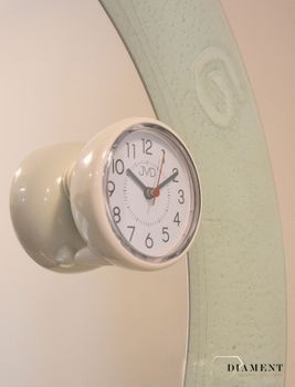 Zegar na lustro. Zegar ścienny wodoszczelny łazienkowy JVD kremowy SH023. Mały zegar ścienny wiszący o bardzo czytelnej i wyraźnej tarczy. Zegar może stać w wilgotnych pomieszczeniach.  (1).JPG