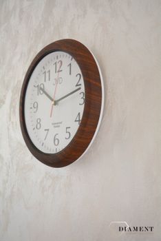 Zegar ścienny brązowy do łazienki wodoszczelny JVD SH494.2 imitacja drewna. Zegary do łazienki.  Zegary wodoszczelne. Zegary łazienkowe  Zegary na ścianę brązowe (4).JPG