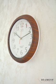 Zegar ścienny brązowy do łazienki wodoszczelny JVD SH494.2 imitacja drewna. Zegary do łazienki.  Zegary wodoszczelne. Zegary łazienkowe  Zegary na ścianę brązowe (5).JPG