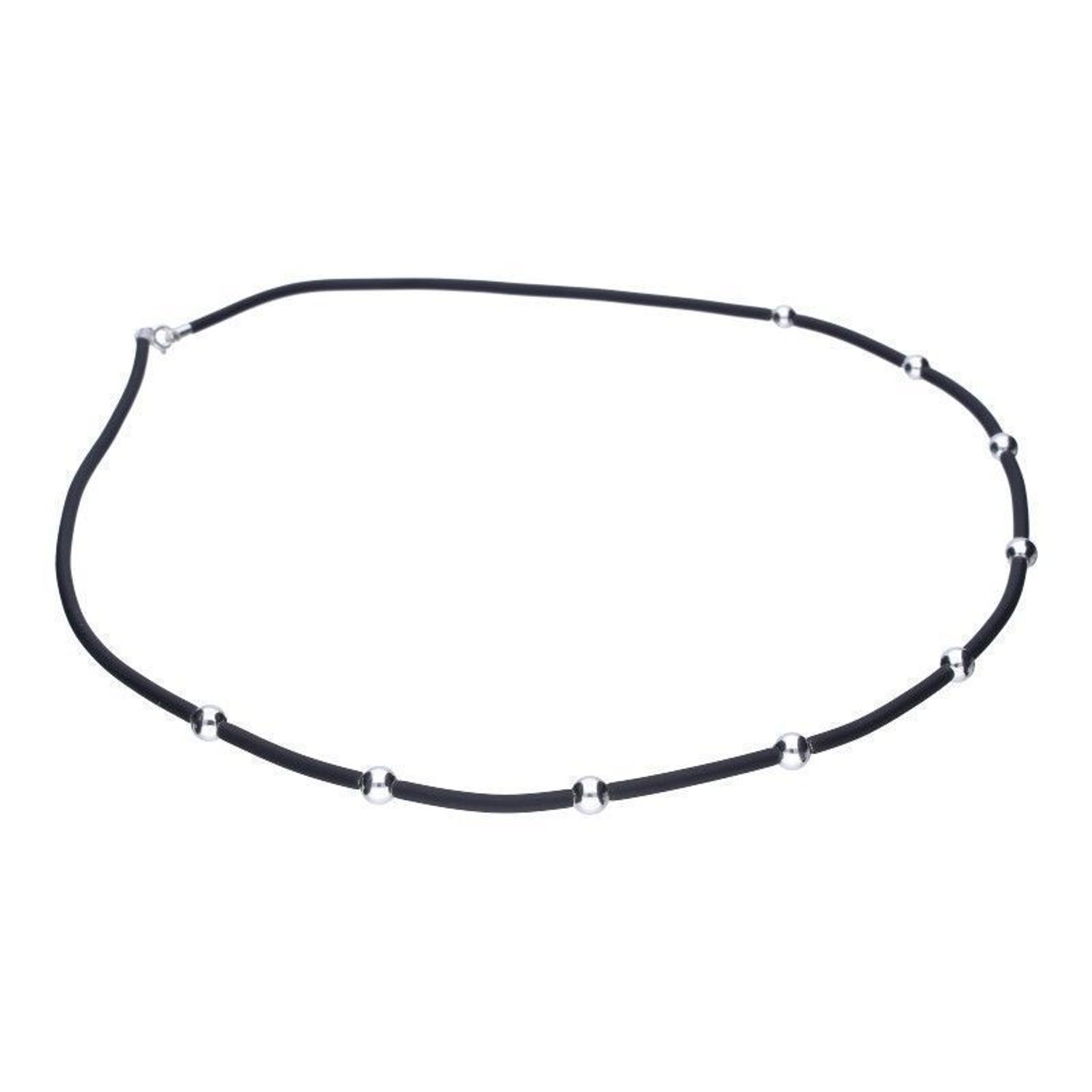 Naszyjnik srebrny z czarnym kauczukiem 'Nowoczesna biżuteria' SIL0004N.jpg