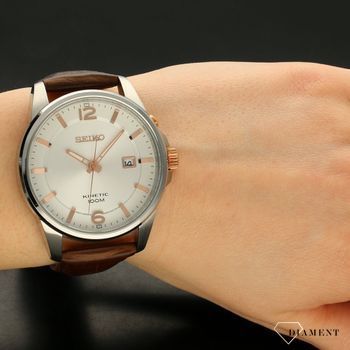 Elegancki zegarek męski w jasnej kolorystce z paskiem w kolorze brązowym (5).jpg