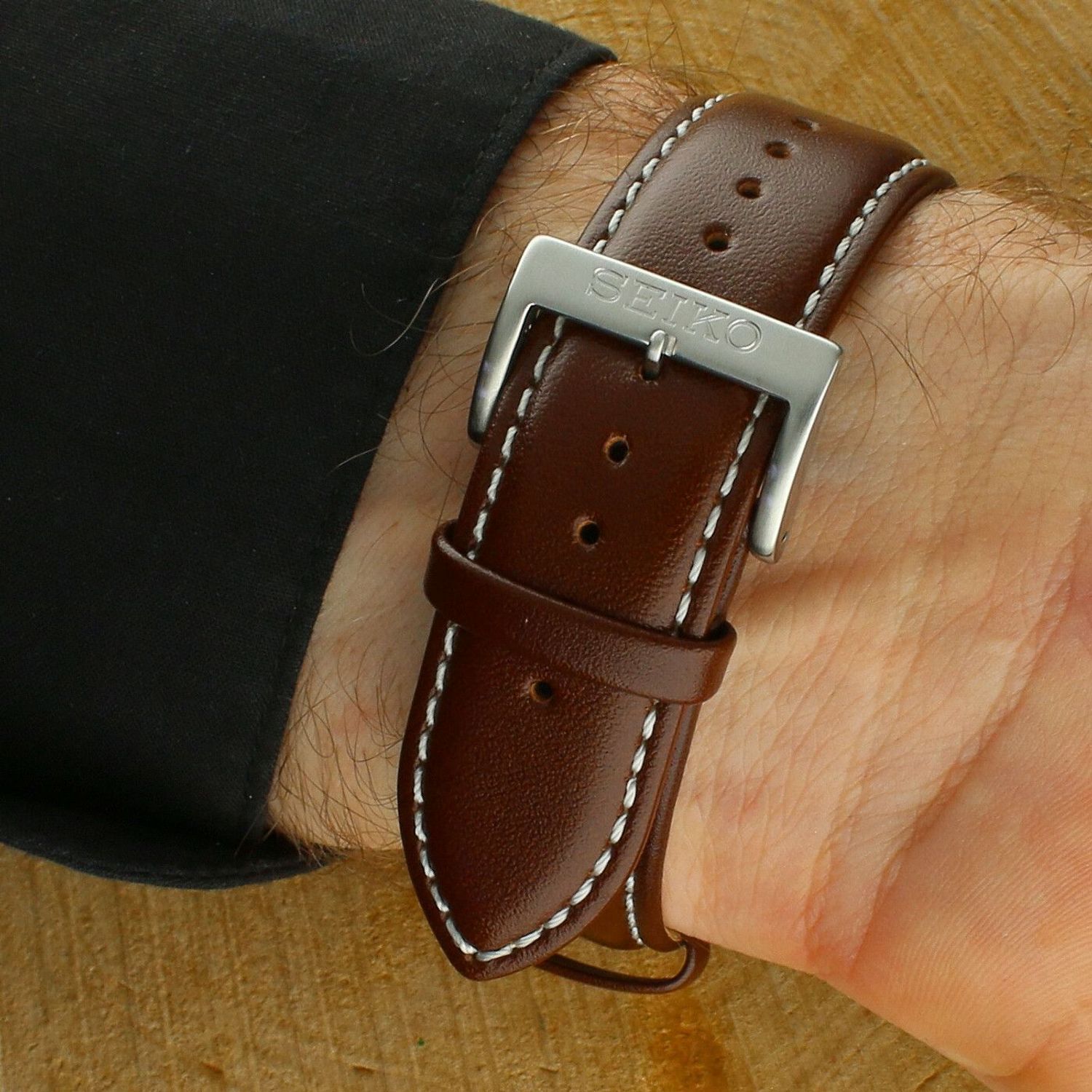 Zegarek męski Seiko SKA791P Kinetic  Zielona Tarcza, Skórzany Pasek.jpg