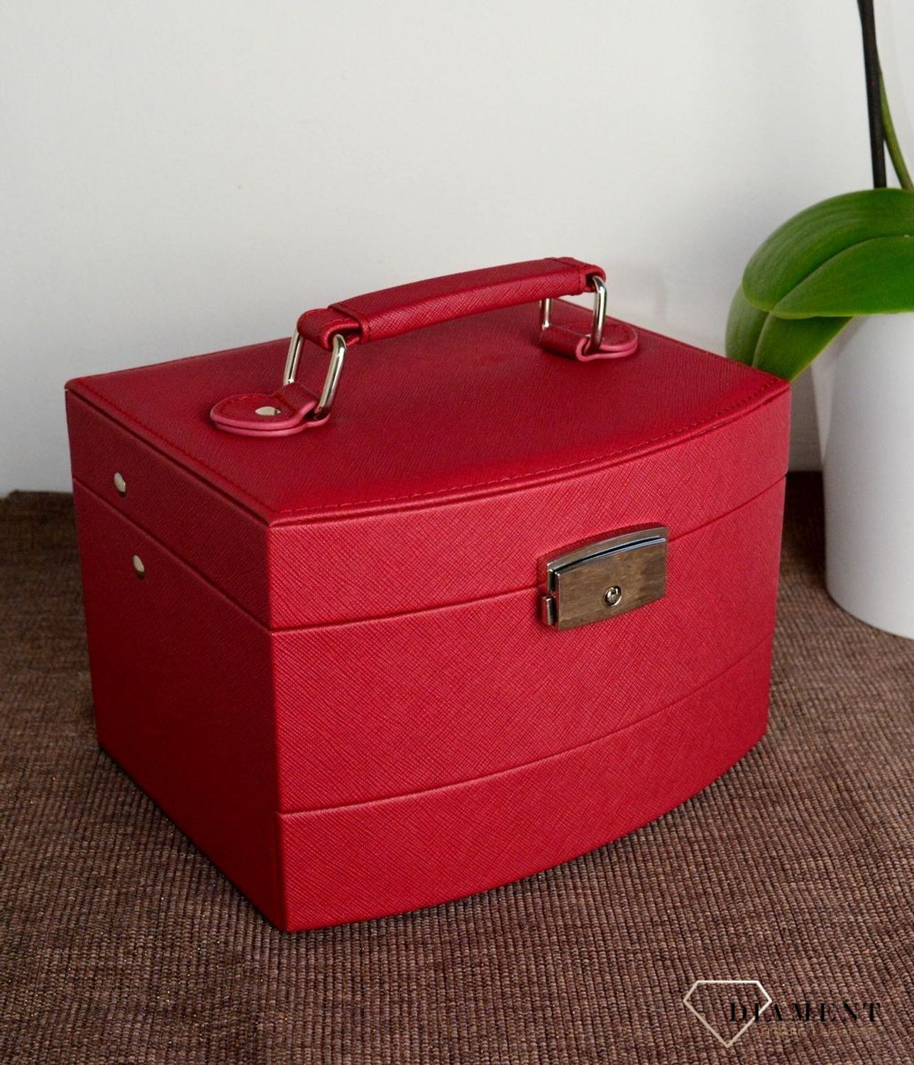 Szkatułka na biżuterię damska w kolorze fuksji 3 poziomowa SP-270A7. Szkatułki do przechowywania biżuterii. Połączenie niezwyklej funkcjonalności i precyzji wykonania. Kuferki na biżuterię.  (1).JPG