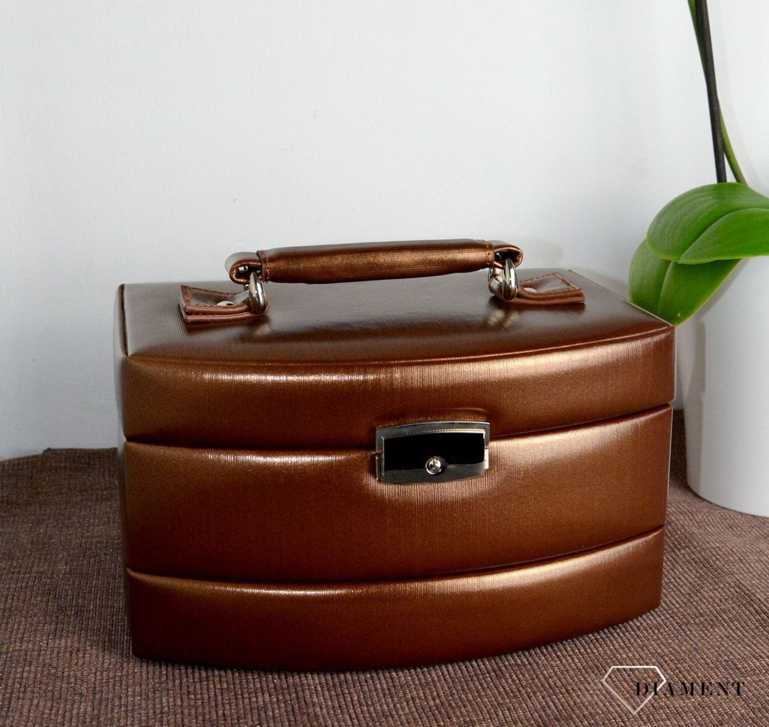 Szkatułka na biżuterię damska w kolorze brązowym 3 poziomowa SP-789A21. Szkatułki do przechowywania biżuterii. Połączenie niezwyklej funkcjonalności i precyzji wykonania (4).JPG