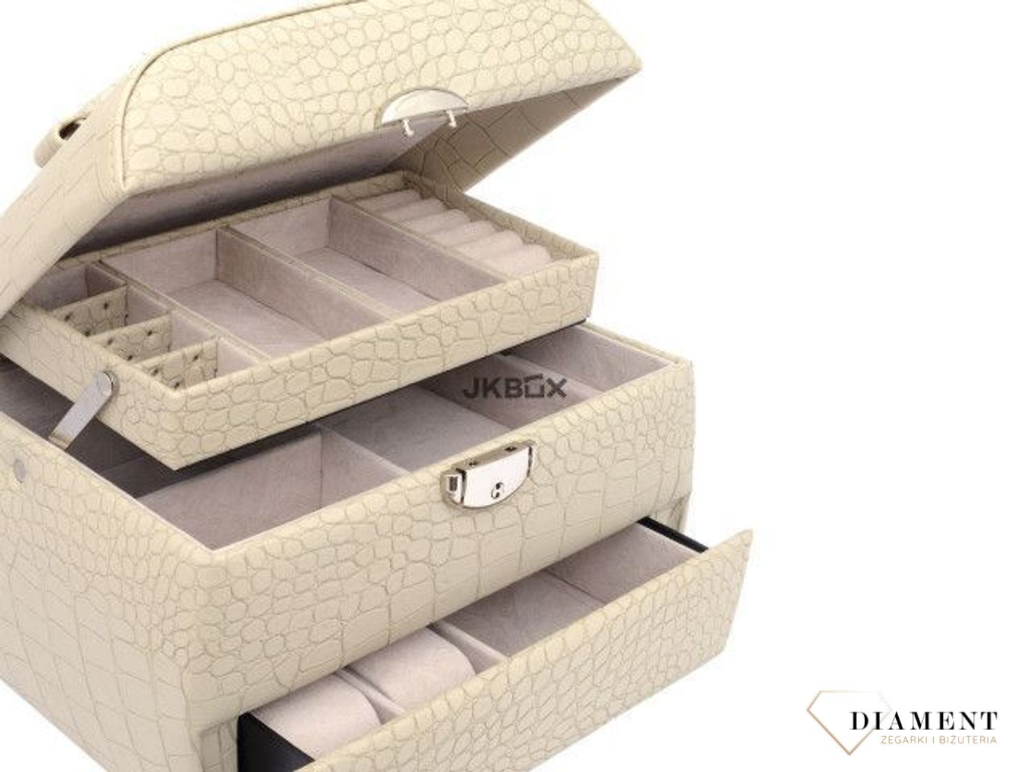 Szkatułka na biżuterię damska w kolorze beżowym 3 poziomowa SP-902A20 (2).jpg
