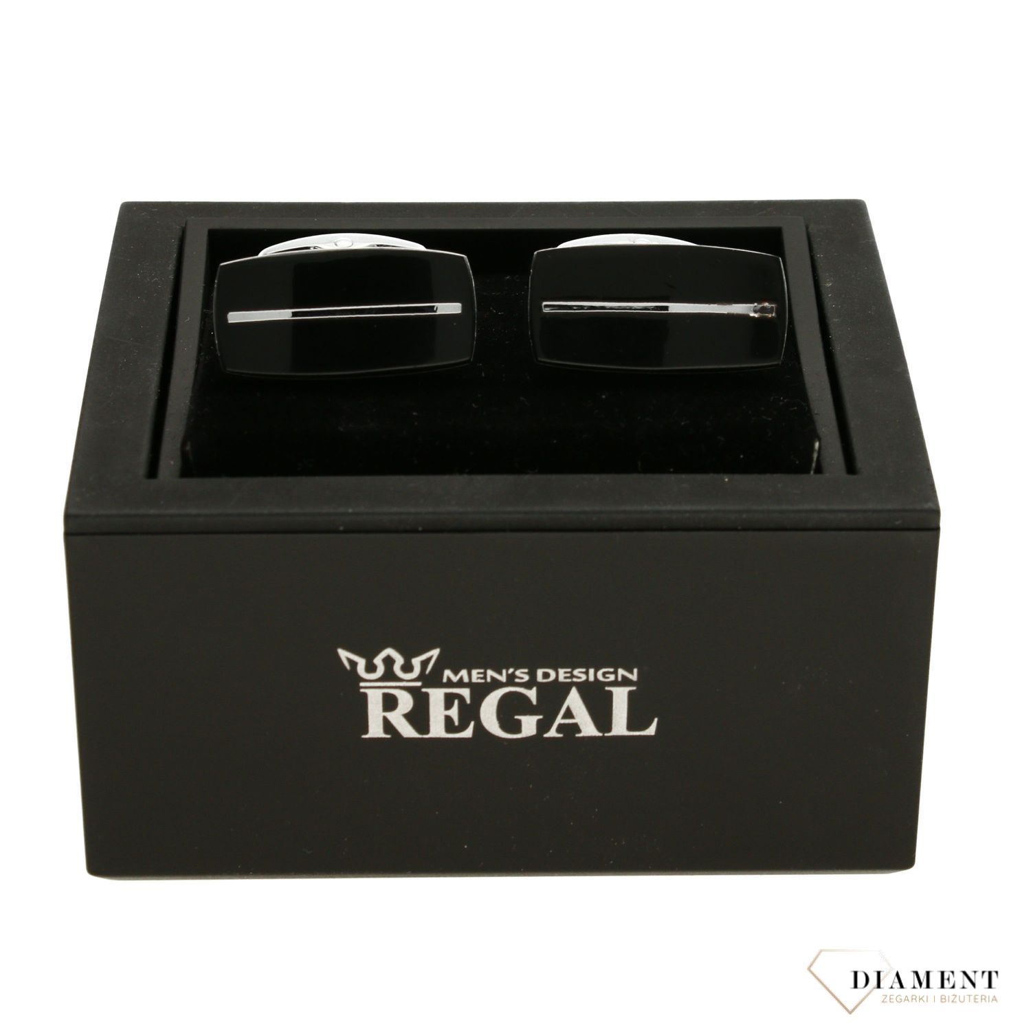 Spinki do mankietów czarne ze srebrem SP198 (1).jpg