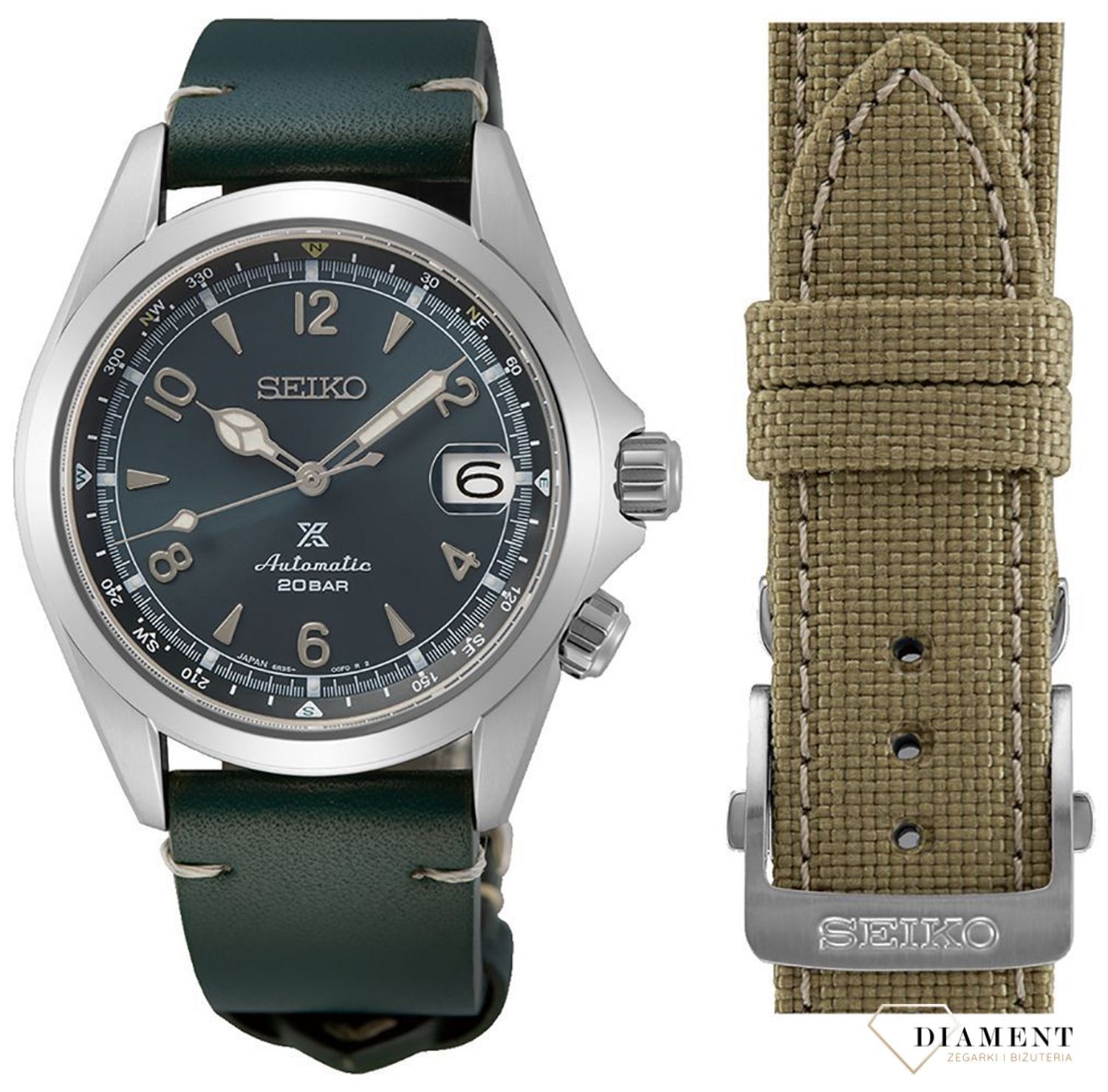 Zegarek męski Seiko Alpinist ‘Mountain Glacier’ Limited Edition SPB199J1 z dodatkowym paskiem.jpg