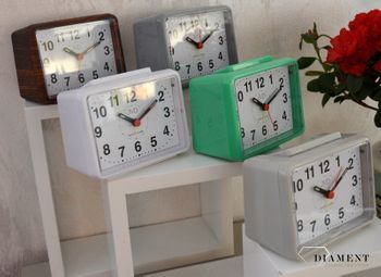 Budzik na baterię zielony Bell alarm SR307.2 ✅ Zielony budzik czeskiej marki JVD w prostokątnej obudowie w kolorze zielonym ✅ Budzik zasilany jest za pomocą baterii ✅ Za pomocą naszego budzika wstaniesz na czas ✅ (6).JPG