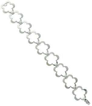 Srebrna bransoletka damska z kwiatkami, próba 925. Długość 20 cm, szerokość 2 cm, zapięcie na karabińczyk. Model SRB000000-101 – elegancja z florystycznym akcentem.1.jpg