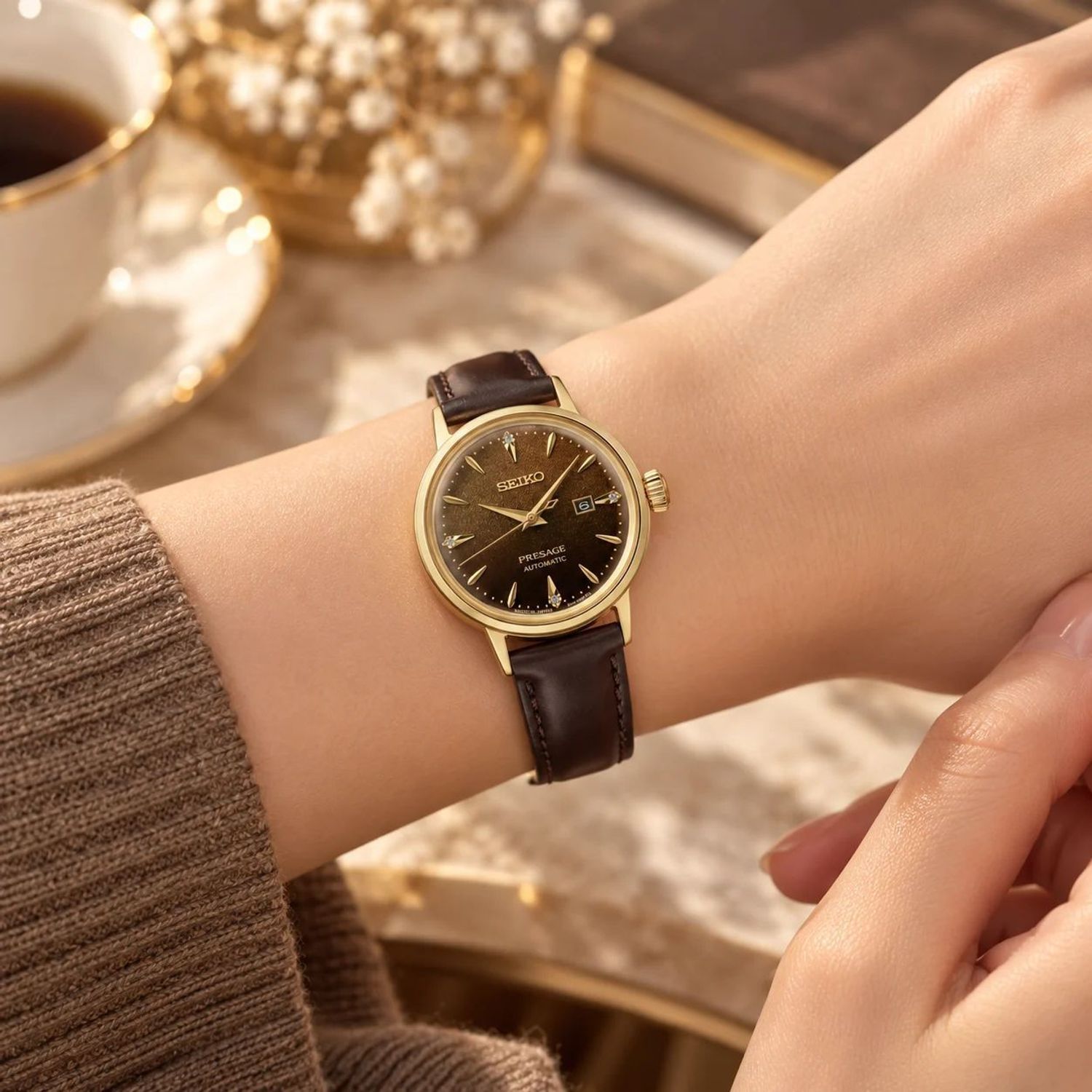Seiko SRE020J1 Presage Cocktail Time – damski zegarek w kolorze czekoladowym.jpg