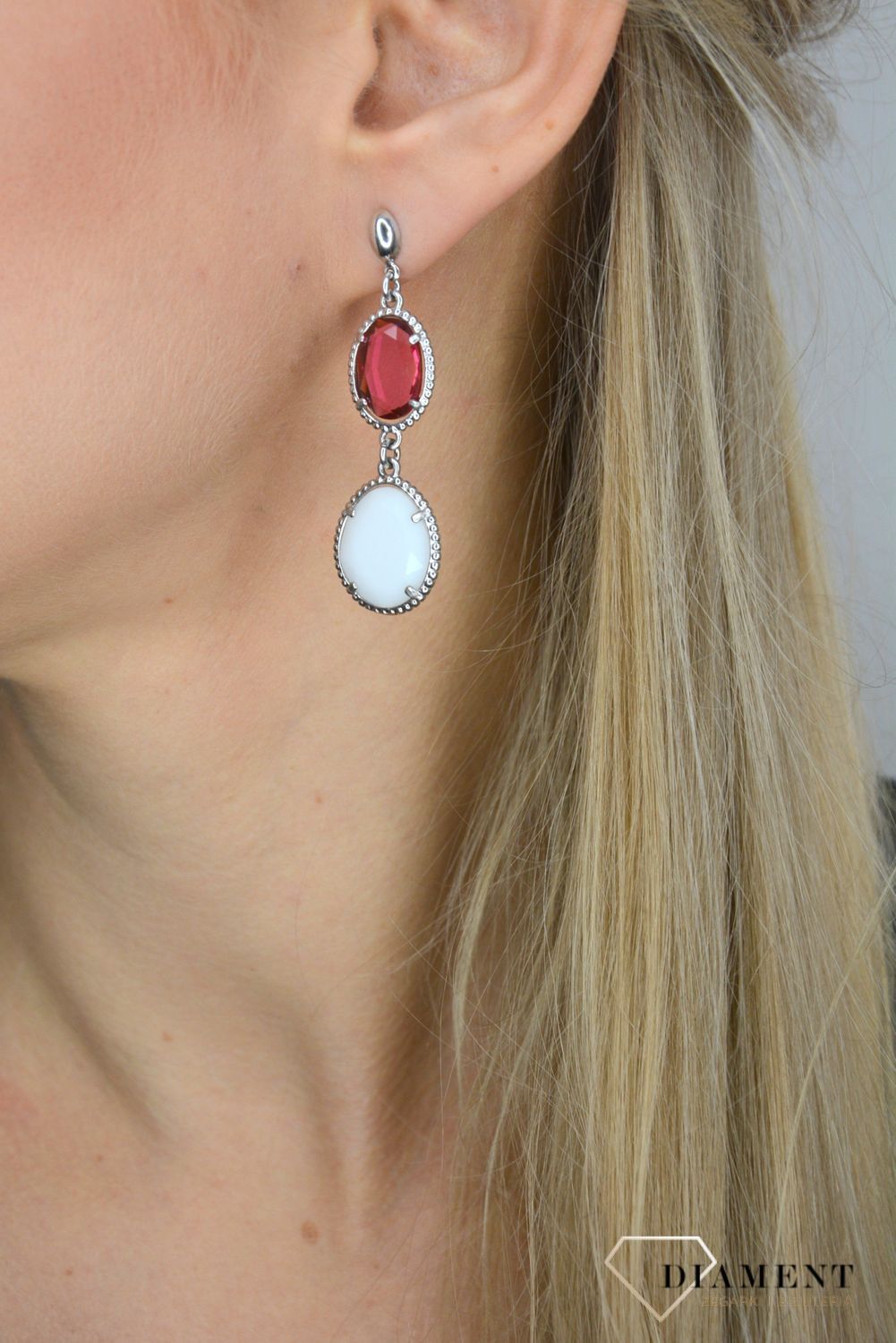 Srebrne kolczyki 925 biała i różowa cyrkonia SRK000000-044.jpg