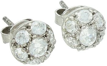 Srebrne Kolczyki 925 Półkule z Białymi Cyrkoniami – Na Sztyft, 0,8 cm, 1,65g.jpg