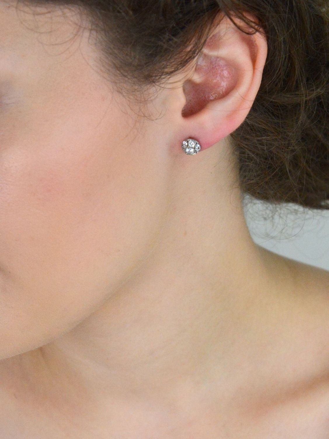 Srebrne Kolczyki 925 Półkule z Białymi Cyrkoniami – Na Sztyft, 0,8 cm, 1,65g.jpg