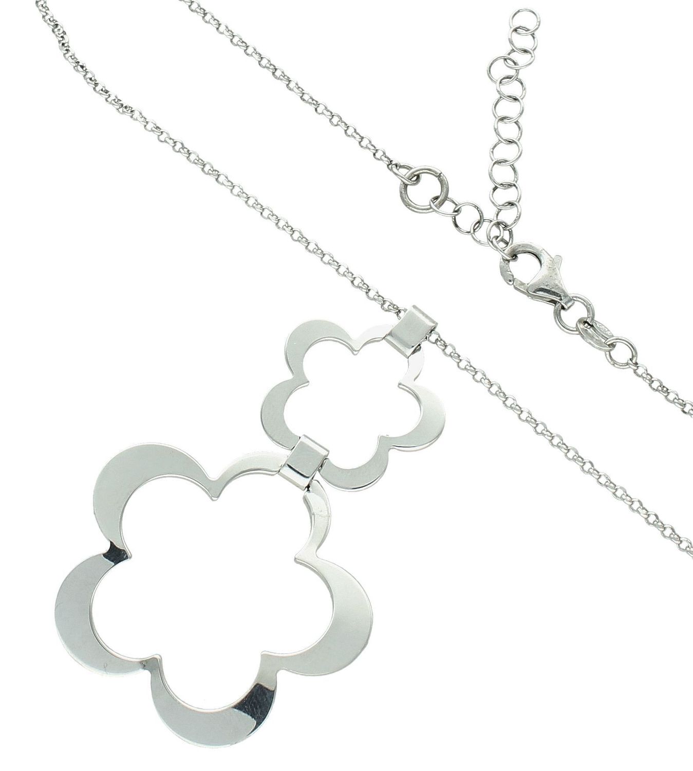 Srebrny naszyjnik celebrytka damskie 925 podwójna zawieszka kwiatek SRN000000-071. Srebrny naszyjnik damski. Naszyjnik srebrny celebrytka. Srebrna celebrytka damska z zawieszkami. Srebrny naszyjnik celebrytka damska na prezent (1).jpg