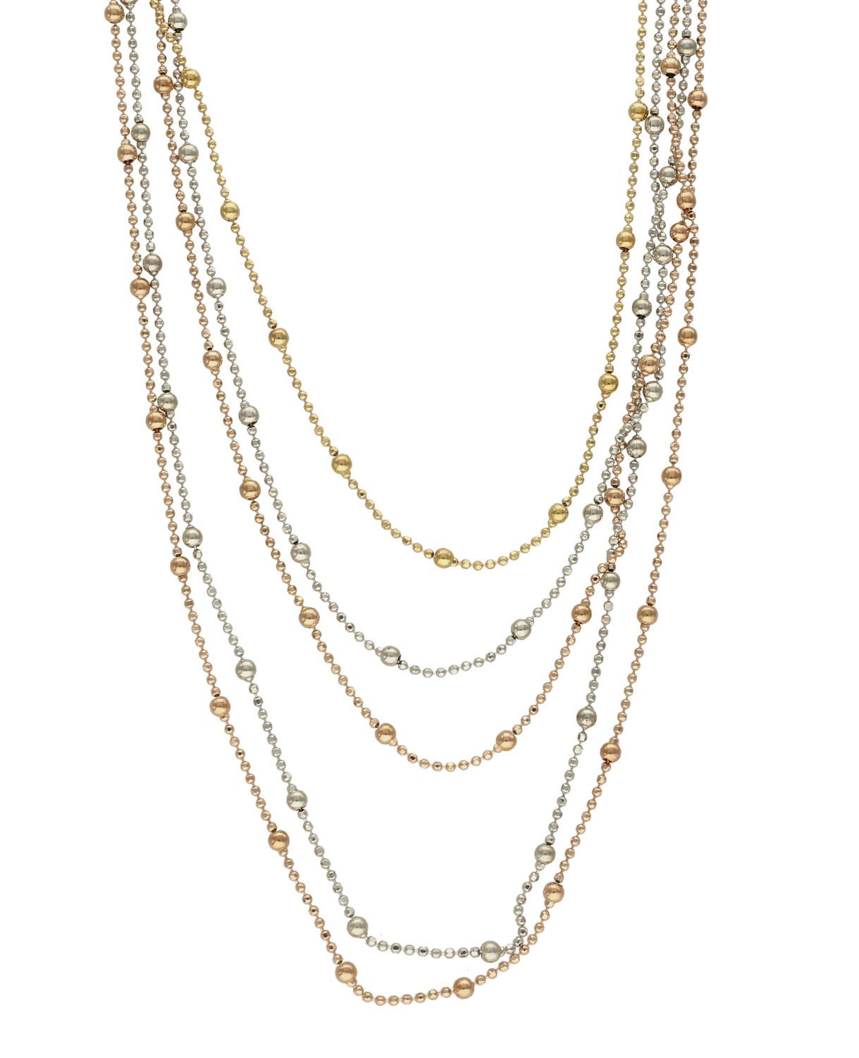 Srebrny naszyjnik łańcuszek z kuleczkami 'Kolorowe łańcuszki' SRN000000-081 (2).jpg