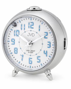 Budzik JVD SRP2801.2 srebrny cichy z płynącym sekundnikiem, alarmem i drzemk3ą (3).jpg
