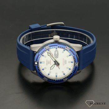 Sportowy zegarek męski w niebieskim kolorze. Tarcza zegarka jest czytelna i w jasnym odcieniu (4).jpg