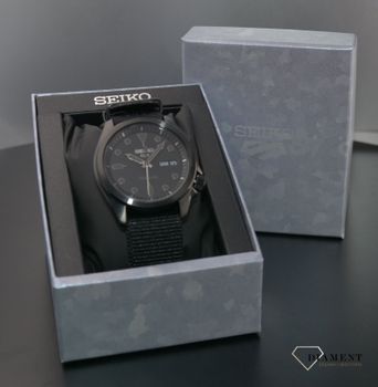 Zegarek męski Seiko 5 Sports Automatic SRPE69K1. Zegarek męski w pięknej, czarnej kolorystyce. Seiko automatic z wyraźnym datownikiem (1).jpg