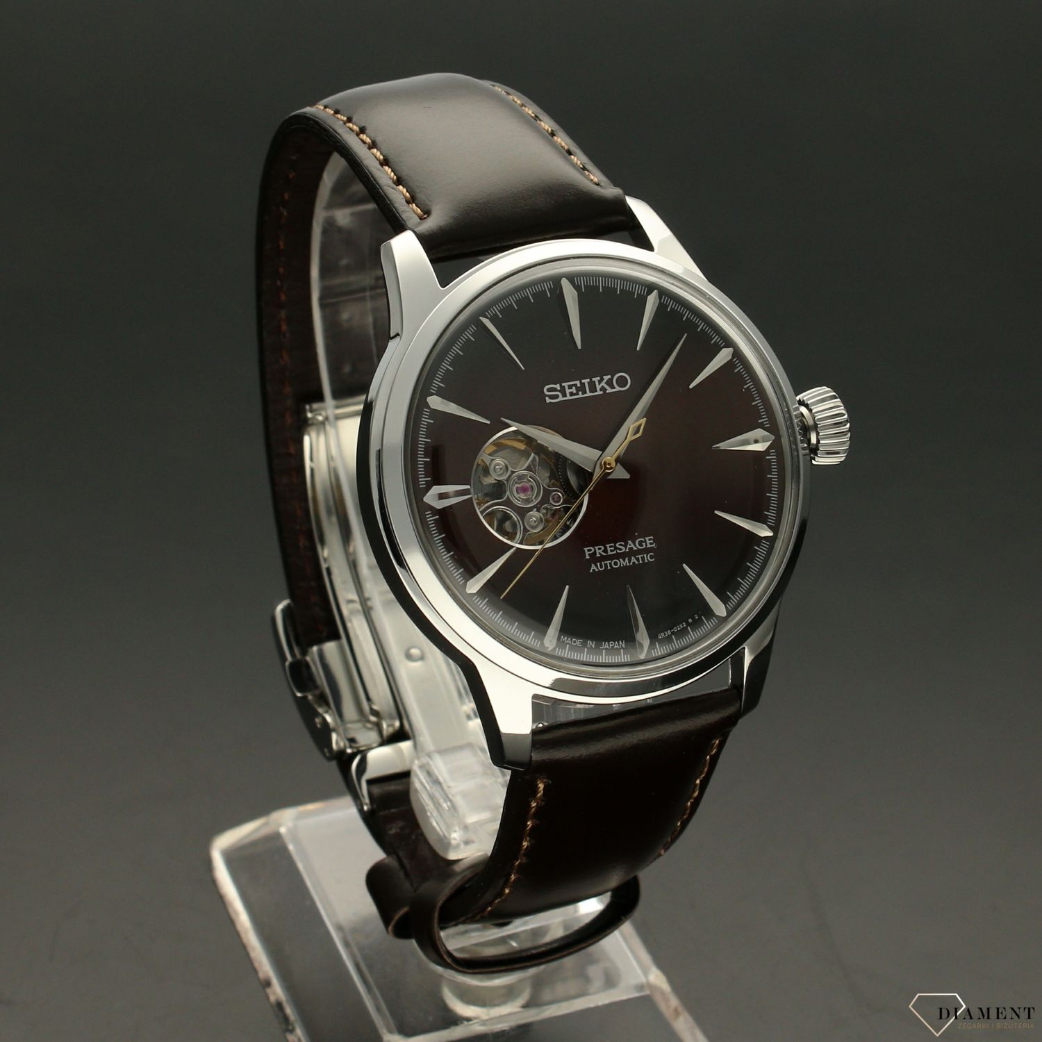 Zegarek męski Seiko automatyczny Presage Czekoladowy SSA407J1.jpg