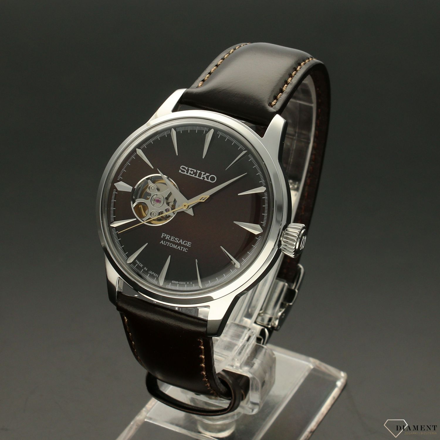 Zegarek męski Seiko automatyczny Presage Czekoladowy SSA407J1.jpg