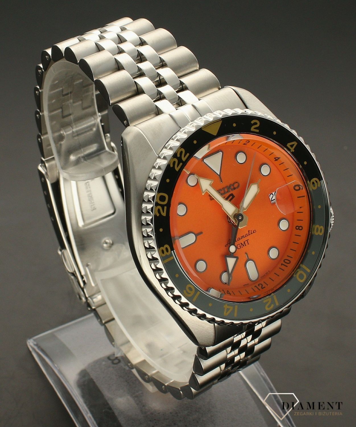 Zegarek męski Seiko 5 Sports GMT Mikan Orange SKX Re-Interpretation SSK005K1. Zegarek męski Seiko. Zegarek dla nurków. Zegarek sportowy. Zegarek sportowy Seiko idealny na prezent.jpg