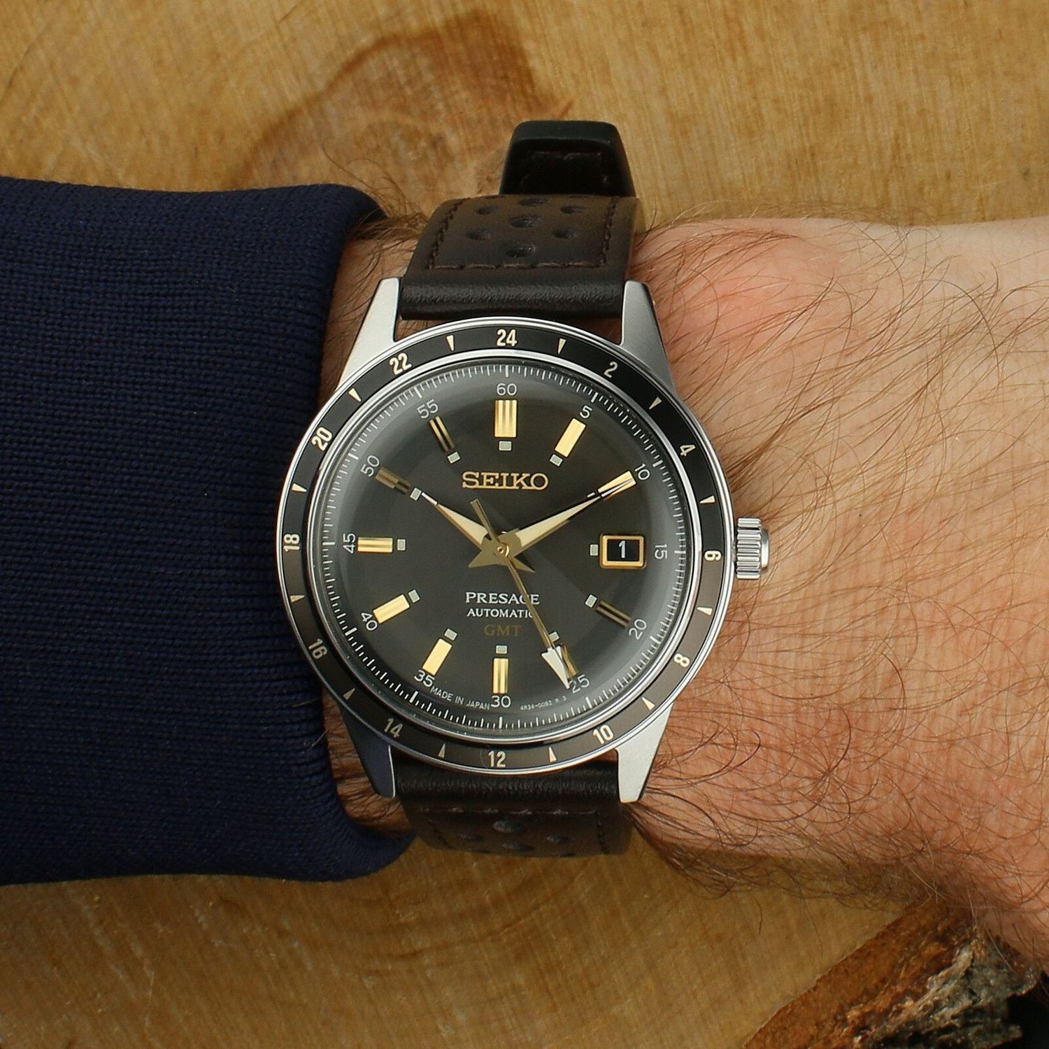 Zegarek Seiko Presage SSK013J1 Style 60s GMT - zegarek automatyczny retro GMT.jpg