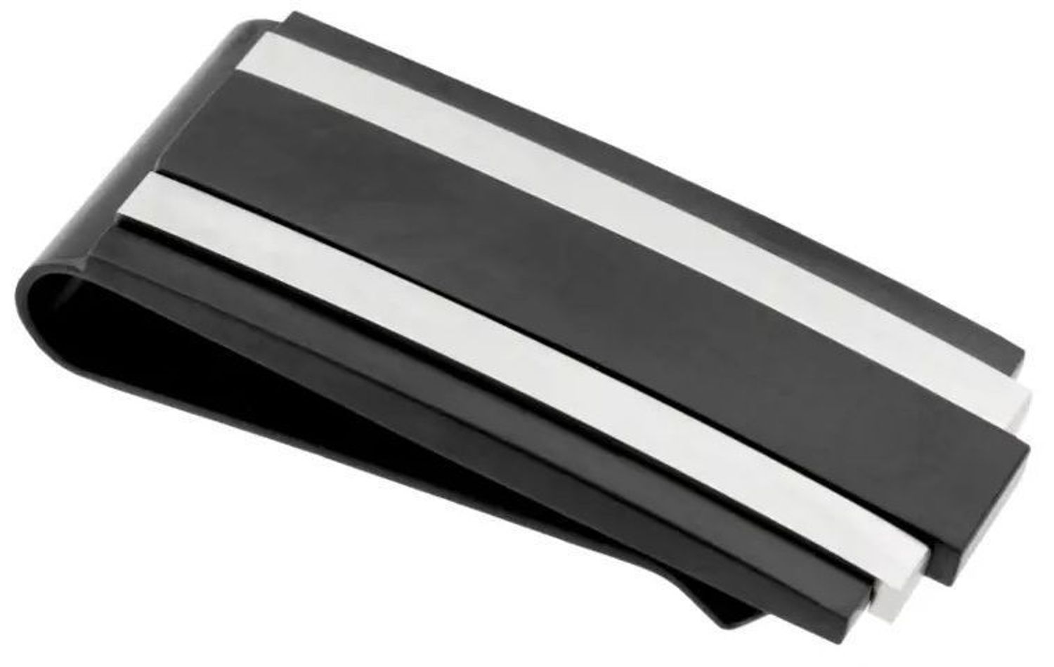 Klips do banknotów z czarnym dodatkiem SSSZ0014SE8SC00 💰✨klips na banknoty, spinacz do banknotów, klips do banknotów srebrny, Męski gadżet wykonany ze srebra, materiału 11.jpg