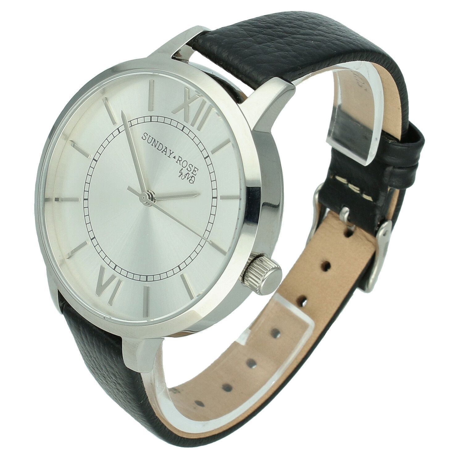 Elegancki zegarek damski SUNDAY ROSE Classic FOREVER BLACK z mechanizmem Miyota, kopertą 40 mm ze stali nierdzewnej, szkłem mineralnym hartowanym i paskiem skórzanym. Wodoszczelność 5 ATM.1.jpg