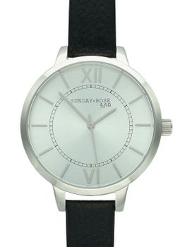 Elegancki zegarek damski SUNDAY ROSE Classic FOREVER BLACK z mechanizmem Miyota, kopertą 40 mm ze stali nierdzewnej, szkłem mineralnym hartowanym i paskiem skórzanym. Wodoszczelność 5 ATM.1.jpg