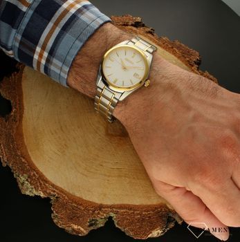 Zegarek męski Seiko na bransolecie SUR312P1.  to zegarek kwarcowy, zasilany za pomocą baterii. Zegarek męski Seiko na srebrno-złotej bransolecie. Zegarek bardzo wyraźny. Zegarek elegancki idealny na prezent (1).jpg