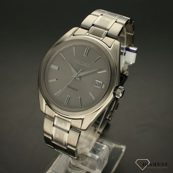 Zegarek męski na bransolecie tytanowej Seiko SUR369P1 z czytelną, szarą tarczą ⌚  (2).jpg