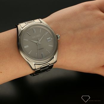 Zegarek męski na bransolecie tytanowej Seiko SUR369P1 z czytelną, szarą tarczą ⌚  (5).jpg